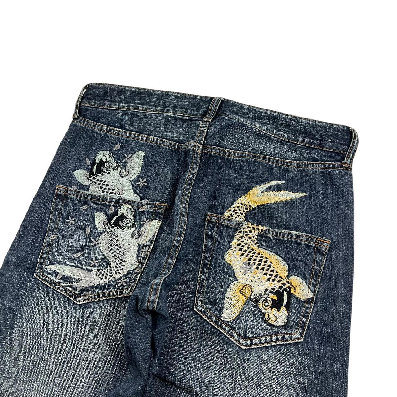 Embroidered Koi Jeans (w32)