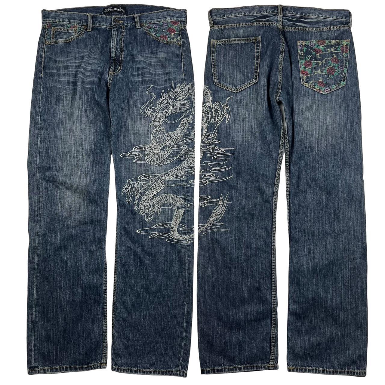 Embroidered Dragon Jeans (w37)