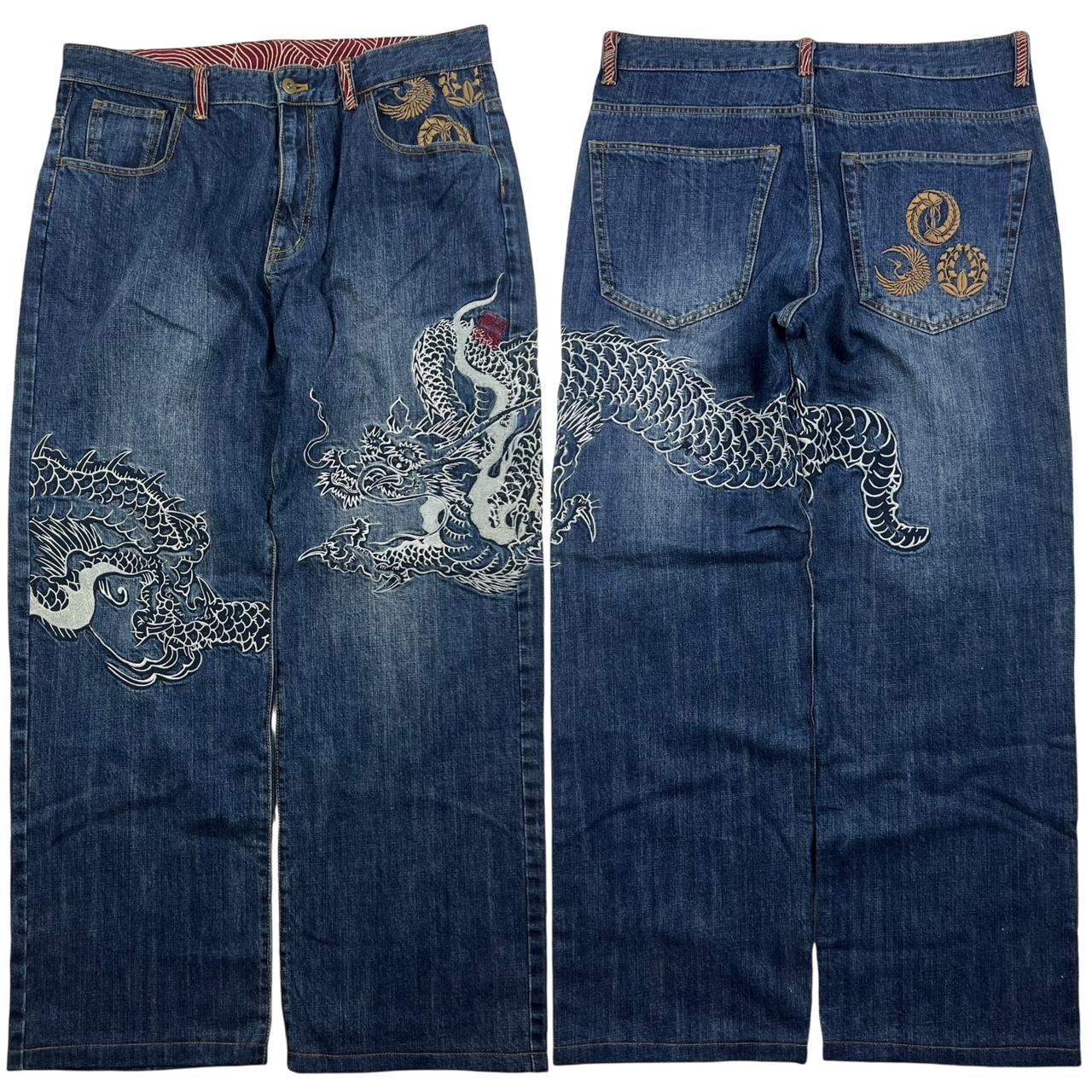 Embroidered Dragon Jeans (w35)