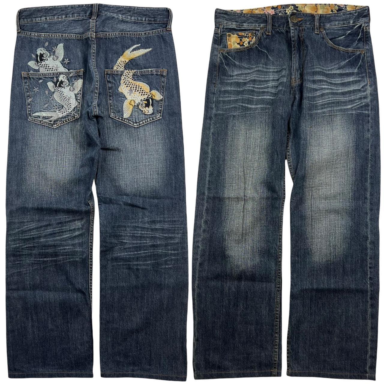 Embroidered Koi Jeans (w32)