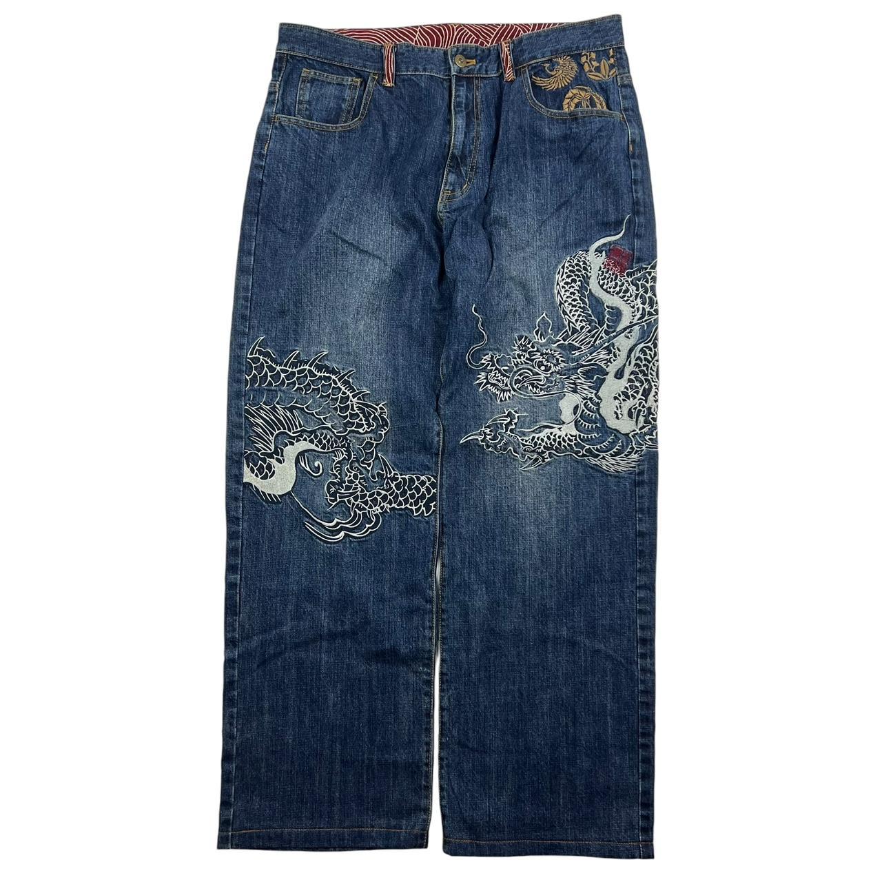 Embroidered Dragon Jeans (w35)