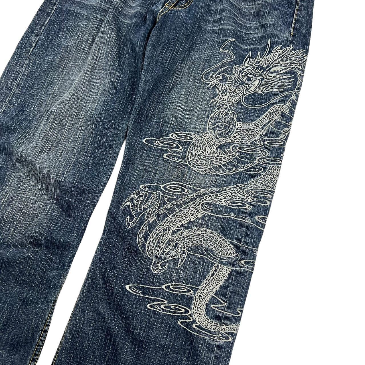 Embroidered Dragon Jeans (w37)